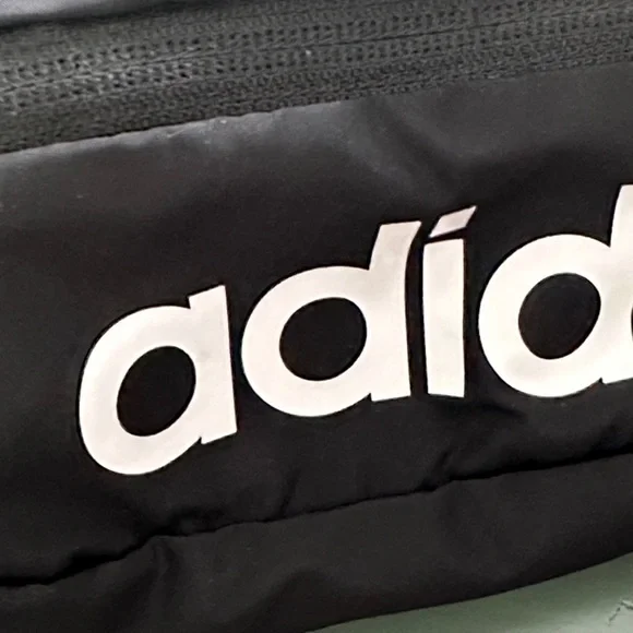 adidas Black Waist Pack with White Logo - Picture 3 of 4